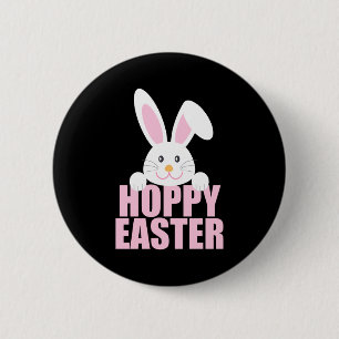 Happy Easter Bunny Pun Cute Pink Girls T Shirt 6 Cm Round Badge