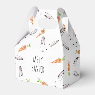 Happy Easter Bunny Rabbit Carrot Editable Favour Box