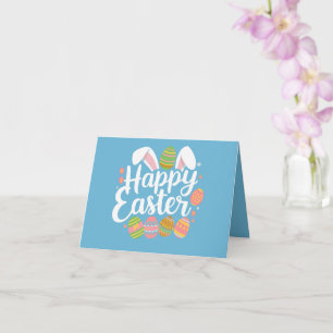 Happy Easter Bunny Rabbit Egg Holiday  Card
