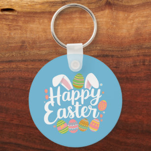 Happy Easter Bunny Rabbit Egg Holiday  Key Ring