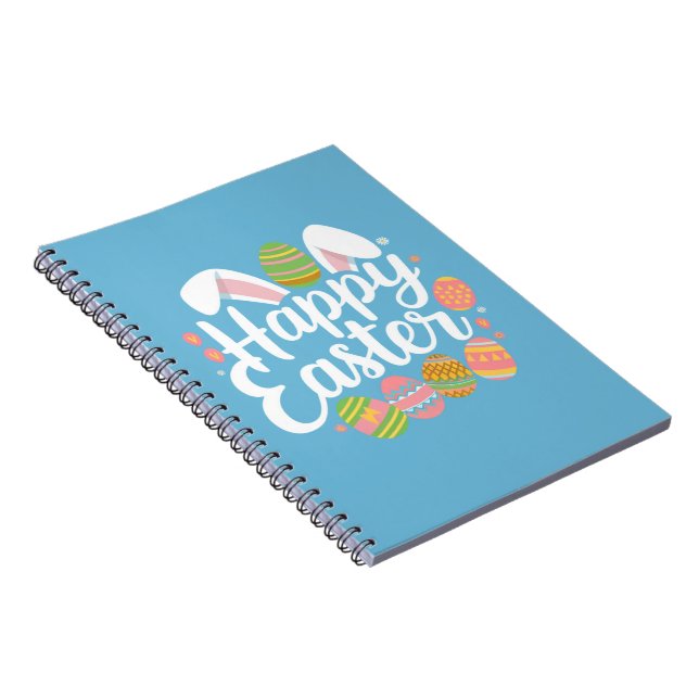 Happy Easter Bunny Rabbit Egg Holiday  Notebook (Right Side)