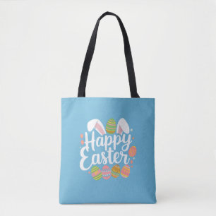 Happy Easter Bunny Rabbit Egg Holiday Tote Bag