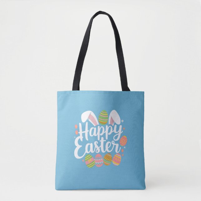 Happy Easter Bunny Rabbit Egg Holiday  Tote Bag (Front)