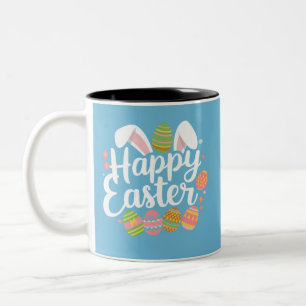 Happy Easter Bunny Rabbit Egg Holiday  Two-Tone Coffee Mug