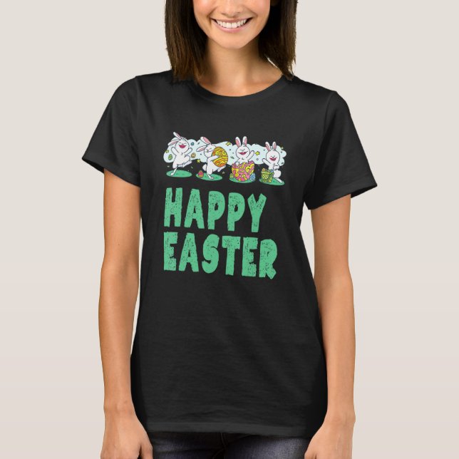 Happy Easter Bunny Rabbit Face Easter Day 2 T-Shirt (Front)