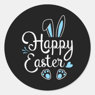 Happy Easter Bunny Rabbit Face Fun Easter Day Men  Classic Round Sticker