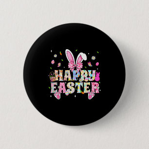Happy Easter Bunny Rabbit Face Funny Easter Day Wo 6 Cm Round Badge