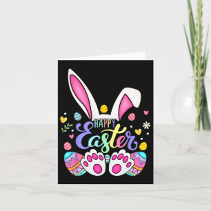 Happy Easter Bunny Rabbit Face Funny Easter Day Wo Card