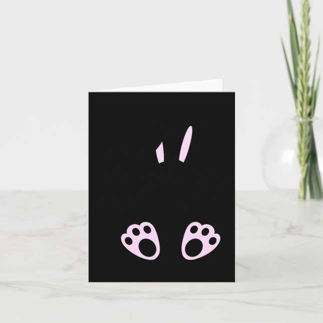 Happy easter bunny rabbit face funny easter day wo card (Front)