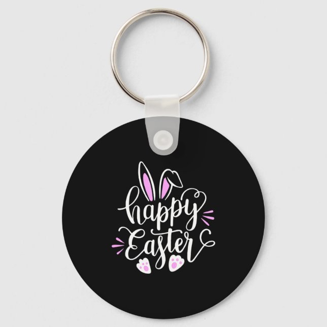 Happy Easter Bunny Rabbit Face Funny Easter Day Wo Key Ring (Front)