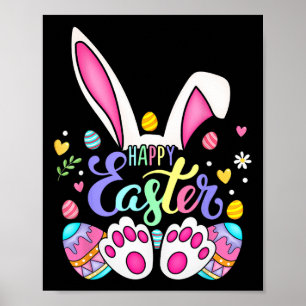 Happy Easter Bunny Rabbit Face Funny Easter Day Wo Poster