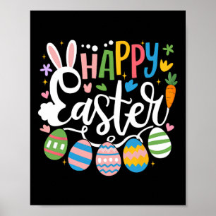 Happy Easter Bunny Rabbit Face Funny Easter Day Wo Poster