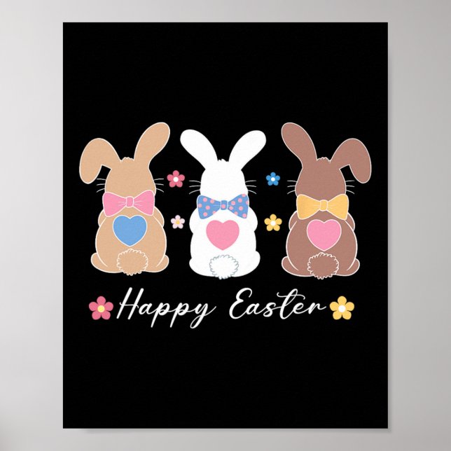 Happy Easter Bunny Rabbit Face Funny Easter Day Wo Poster (Front)