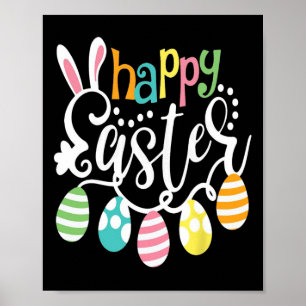 Happy Easter Bunny Rabbit Face Funny Easter Day Wo Poster