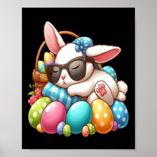 Happy Easter Bunny Rabbit Face Funny Easter Day Wo Poster