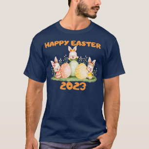 happy easter bunny rabbit face funny easter day wo T-Shirt