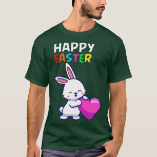 happy easter bunny rabbit face funny easter day wo T-Shirt