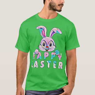 happy easter bunny rabbit face funny easter day wo T-Shirt