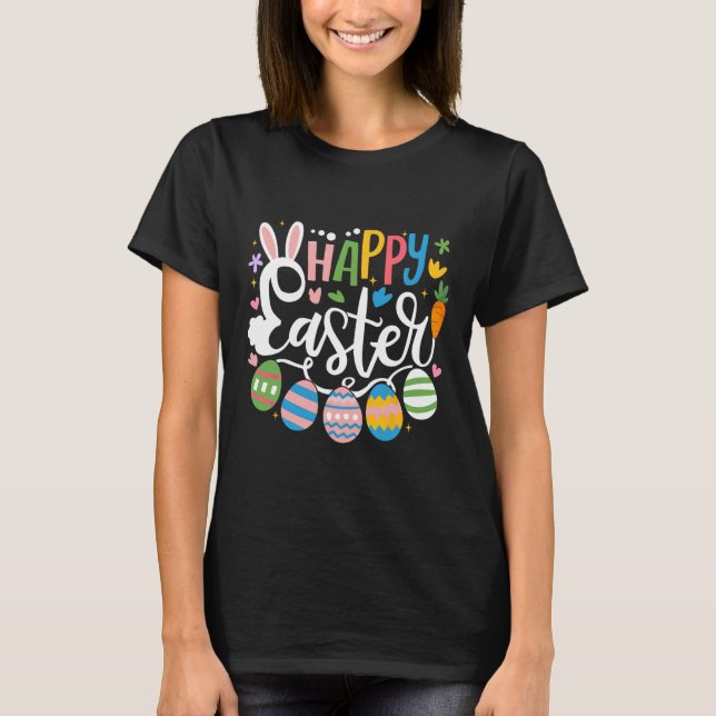 Happy Easter Bunny Rabbit Face Funny Easter Day Wo T-Shirt (Front)