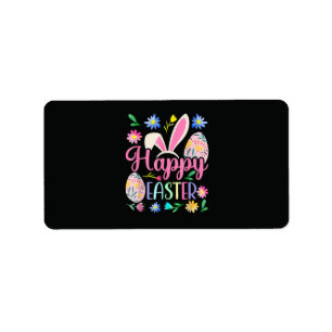 Happy Easter Bunny Rabbit Face Funny Label