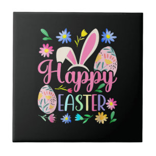 Happy Easter Bunny Rabbit Face Funny Tile