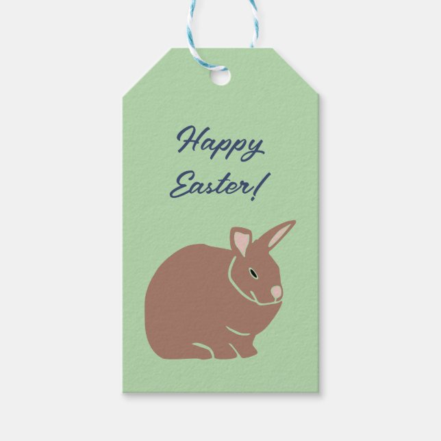 Happy Easter Bunny Rabbit  Gift Tags (Front)