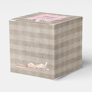 Happy Easter Bunny Rabbit Gingham Squares Favour Box