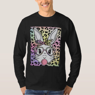 Happy Easter Bunny Rabbit Leopard Animal Print Bub T-Shirt