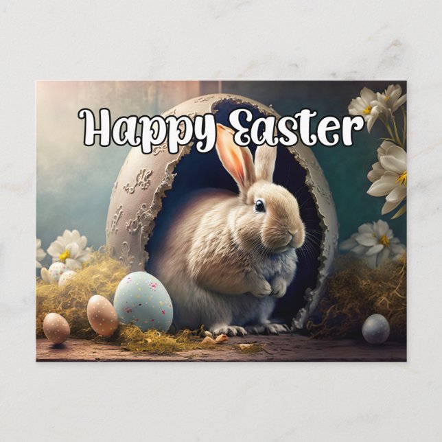 Happy Easter Bunny Rabbit Postcard (Front)