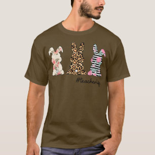 Happy Easter Bunny Rabbits Cute Cheetah Teacher Gi T-Shirt