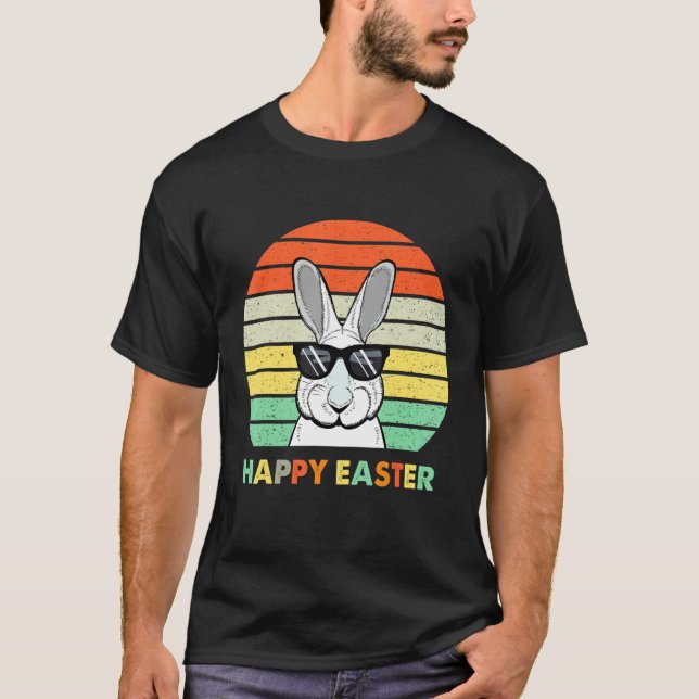Happy Easter Bunny Retro Rabbit Boys Kids Easter D T-Shirt (Front)