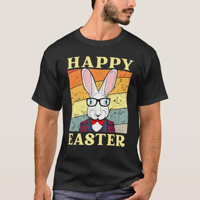 Happy Easter Bunny Retro Rabbit Vest Clothes Outfi T-Shirt (Front)