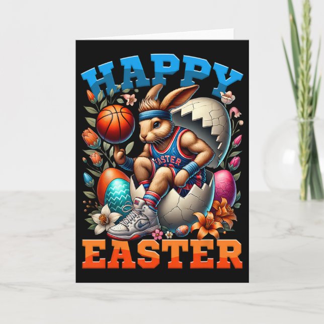 Happy Easter Bunny Sketll Funny Easter Sketll Love Card (Front)