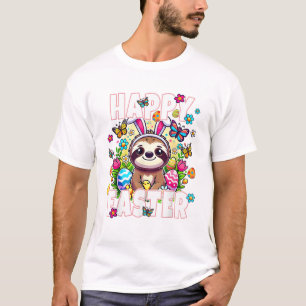 Happy Easter Bunny Sloth Easter Bunny Kids Adult F T-Shirt