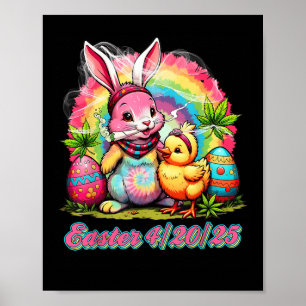 Happy Easter Bunny Smoking Weed Funny Men Women Poster