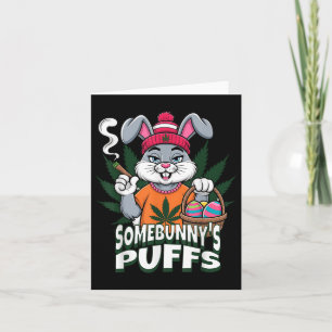 Happy Easter Bunny Smoking Weed Joke Somebunnys Pu Card