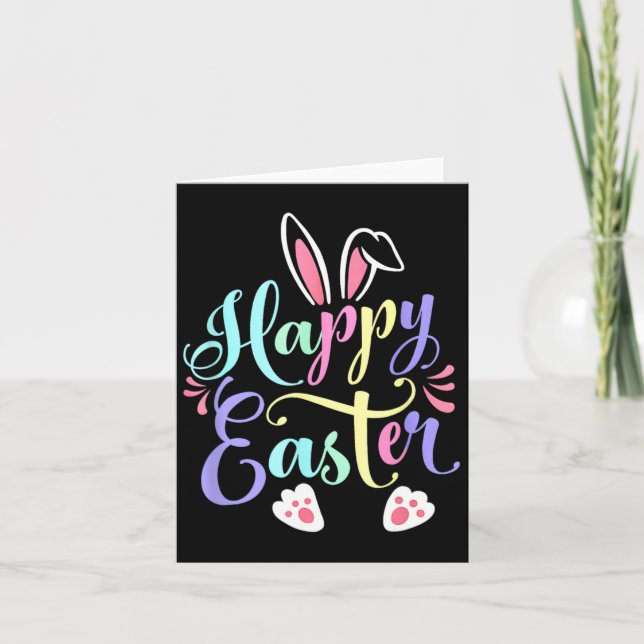 Happy Easter Bunny Spring Easter Egg Easter Shirts Card (Front)