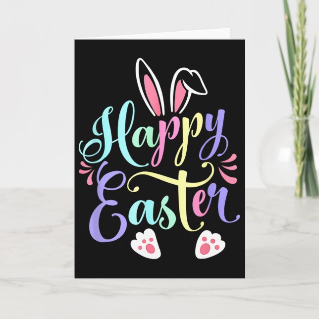 Happy Easter Bunny Spring Easter Egg Easter Shirts Card (Front)
