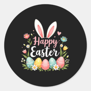Happy Easter Bunny Spring Easter Egg Easter Shirts Classic Round Sticker