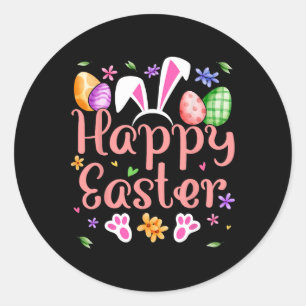 Happy Easter Bunny Spring Easter Egg Easter Shirts Classic Round Sticker