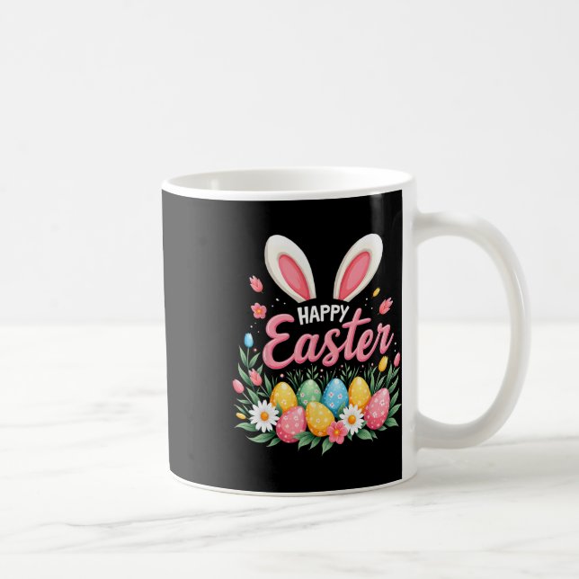 Happy Easter Bunny Spring Easter Egg Easter Shirts Coffee Mug (Right)