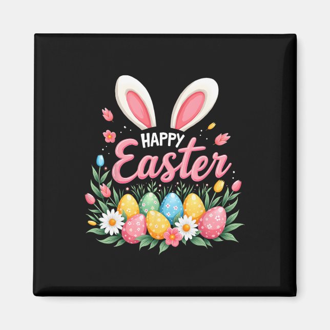 Happy Easter Bunny Spring Easter Egg Easter Shirts Magnet (Front)