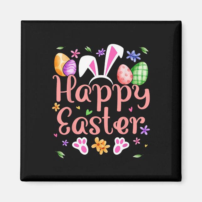 Happy Easter Bunny Spring Easter Egg Easter Shirts Magnet (Front)