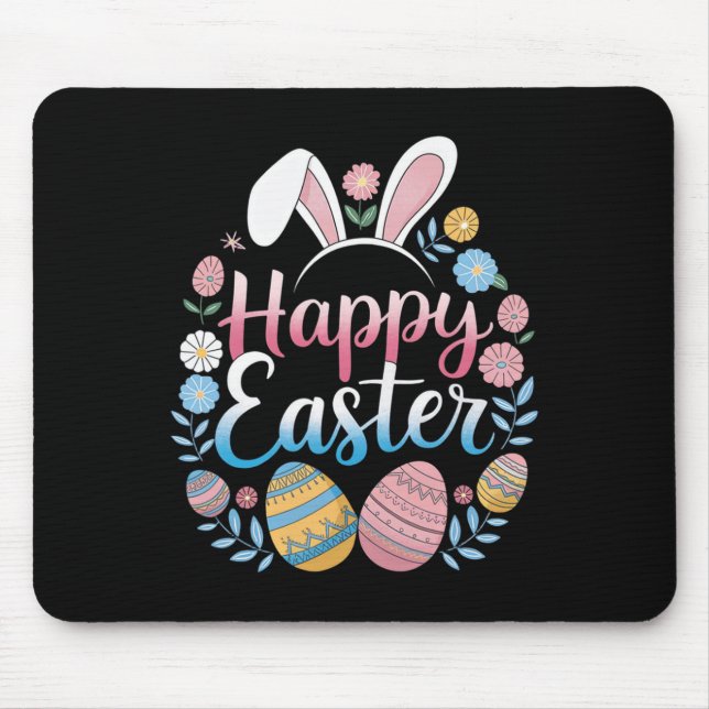 Happy Easter Bunny Spring Easter Egg Easter Shirts Mouse Pad (Front)