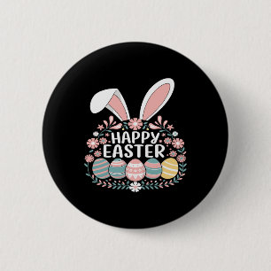 Happy Easter Bunny Spring Easter Egg Easter Women  6 Cm Round Badge