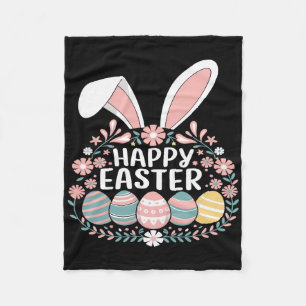 Happy Easter Bunny Spring Easter Egg Easter Women  Fleece Blanket