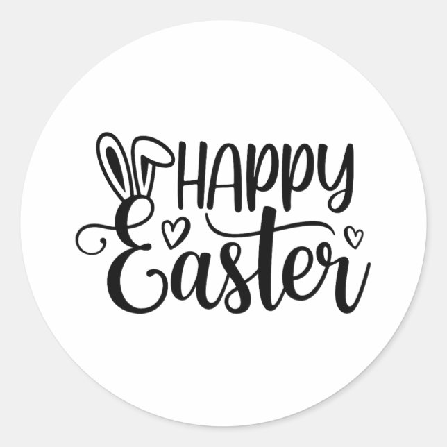 Happy Easter Bunny Spring Easter Egg Hunt Easter W Classic Round Sticker (Front)