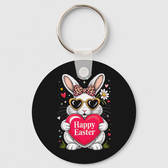 Happy Easter Bunny Spring Egg Hunt Family Matching Key Ring (Front)
