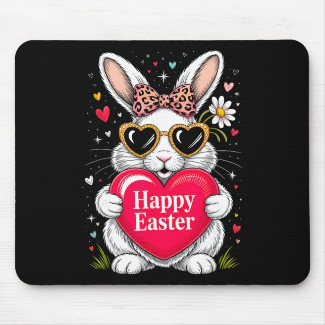 Happy Easter Bunny Spring Egg Hunt Family Matching Mouse Pad (Front)