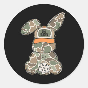 Happy Easter Bunny Spring Egg Hunter Rabbit Camouf Classic Round Sticker